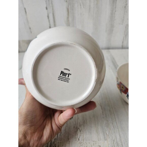 Pier 1 flower bowl cereal spring set - Picture 5 of 11